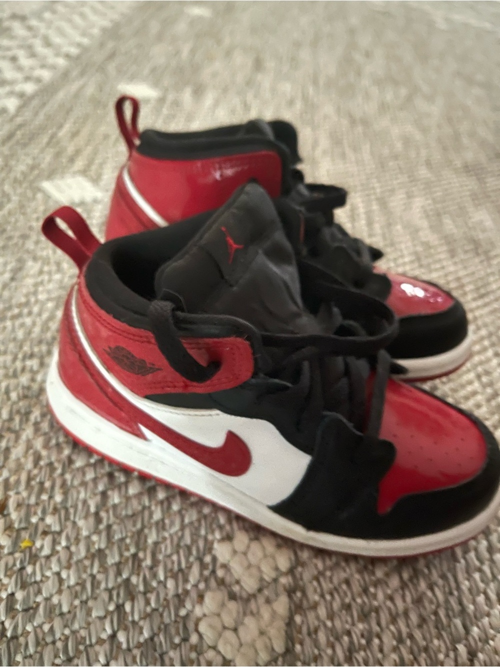 Nike Kids Red, Black & White High-Top Sneakers